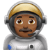 👨🏾‍🚀 man astronaut: medium-dark skin tone display on Apple